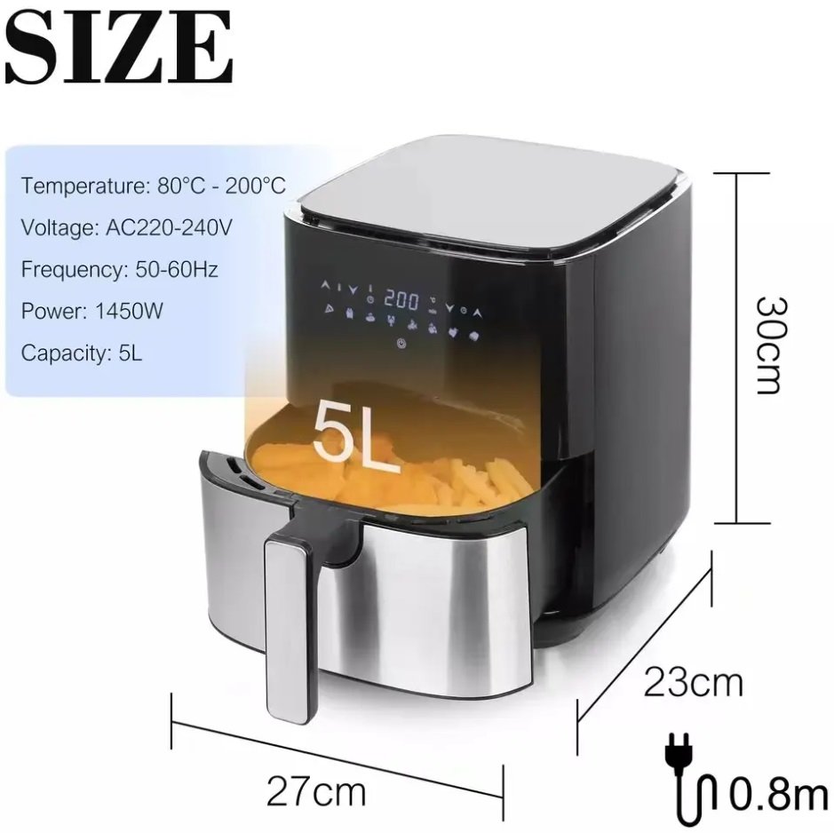 (Air Fryer) اير فراير سونيفر 5 لتر SF-1014 - الصورة 3