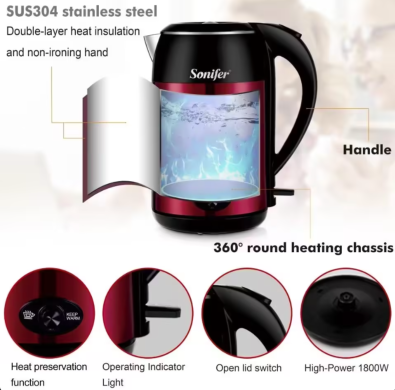 (Electric Kettle) غلاية مياه كهربائية من سونيفير SF-2072 - الصورة 5