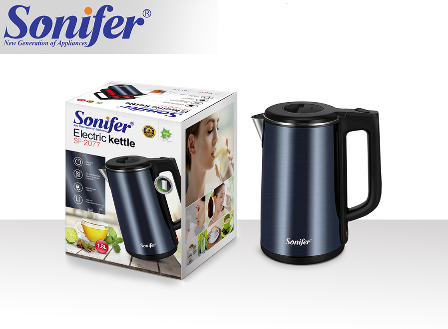 (Electric Kettle) غلاية مياه كهربائية استانلس من سونيفيرSf-2077 - الصورة 3
