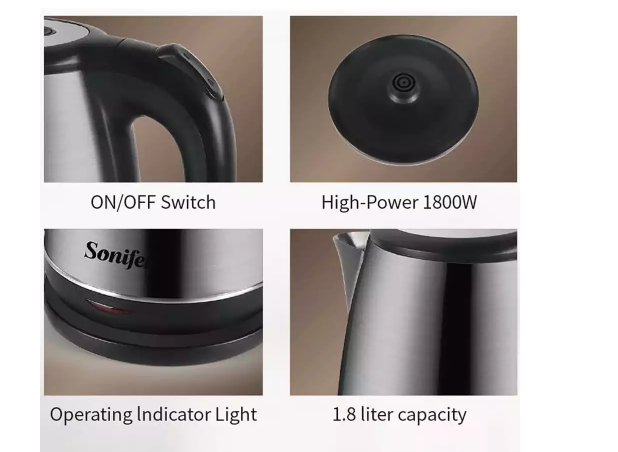 (Electric Kettle) غلاية مياه كهربائية استانلس من سونيفير sf-2083 - الصورة 3