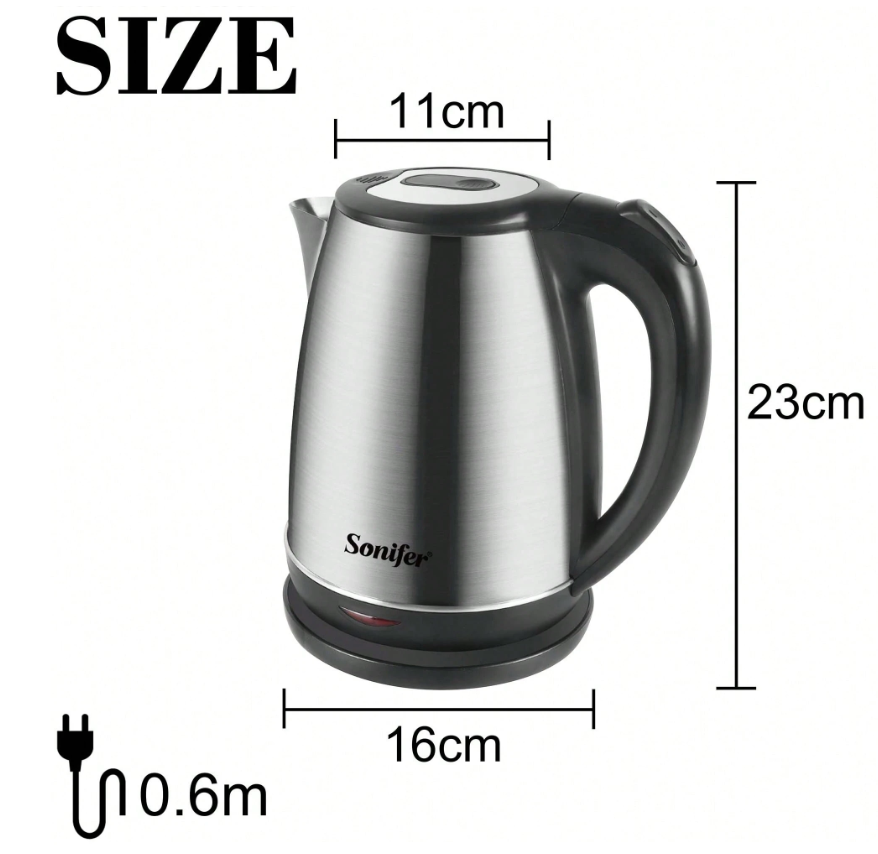 (Electric Kettle) غلاية مياه كهربائية استانلس من سونيفير sf-2083 - الصورة 2