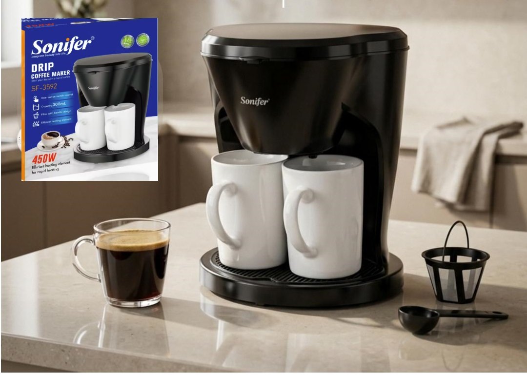 (Coffee Maker) ماكينة تحضير القهوة سونيفر SF-3592 - الصورة 3
