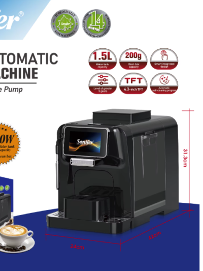(Coffee Maker) ماكينة اسبريسو ديجيتال بمطحنة 2*1 سونيفر SF-3595