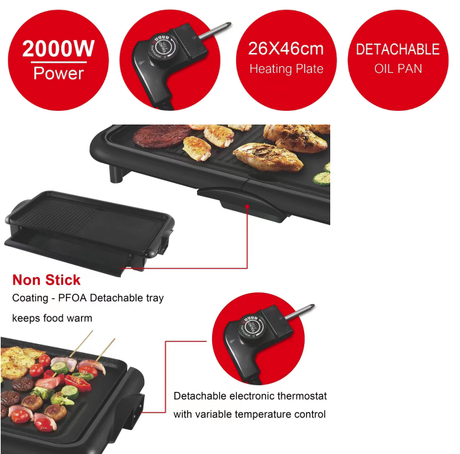 (Electric Grill)شواية كهربائية من سونيفير SF-6130 - الصورة 5