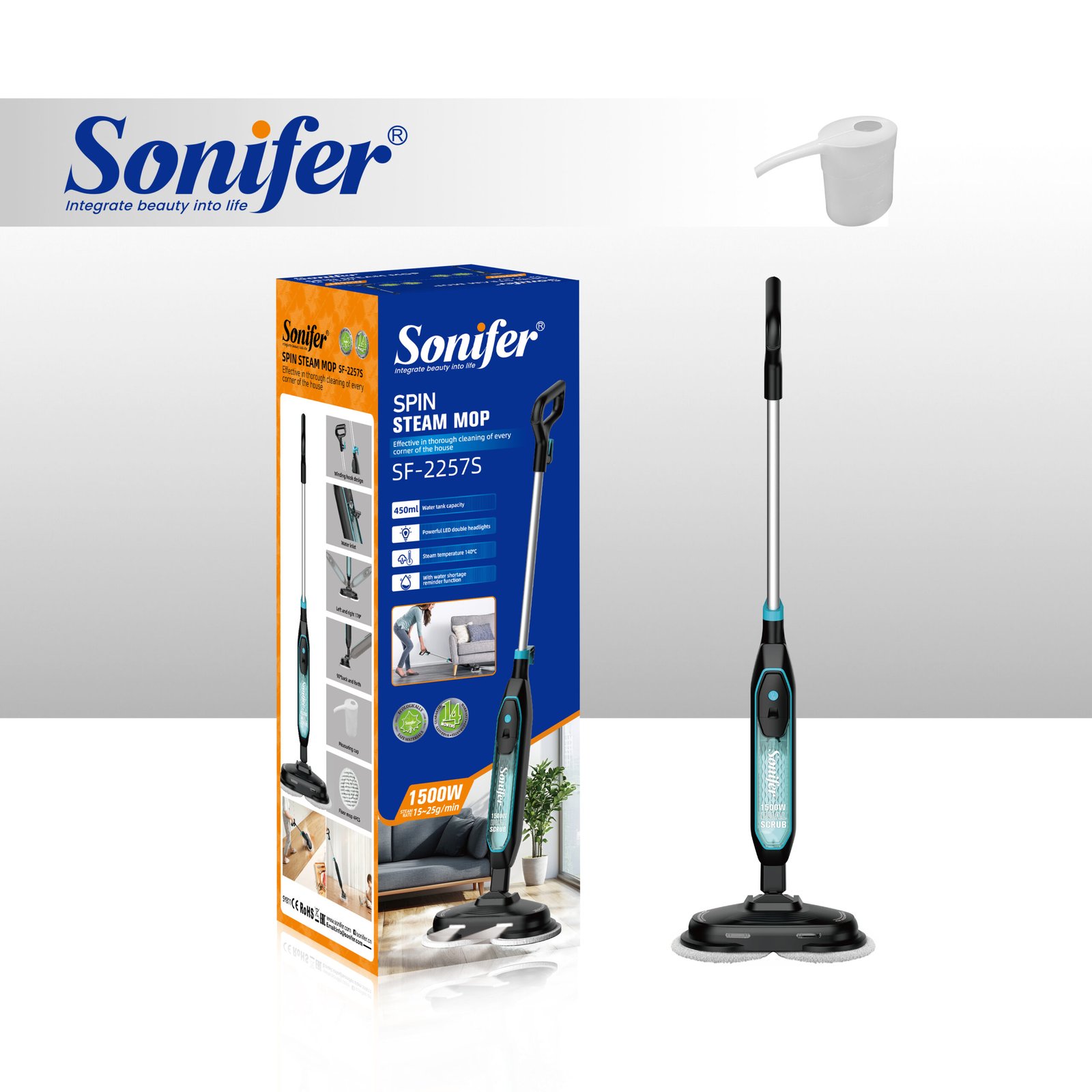 مكنسة تنظيف بالبخار كهربائية SF-2257S