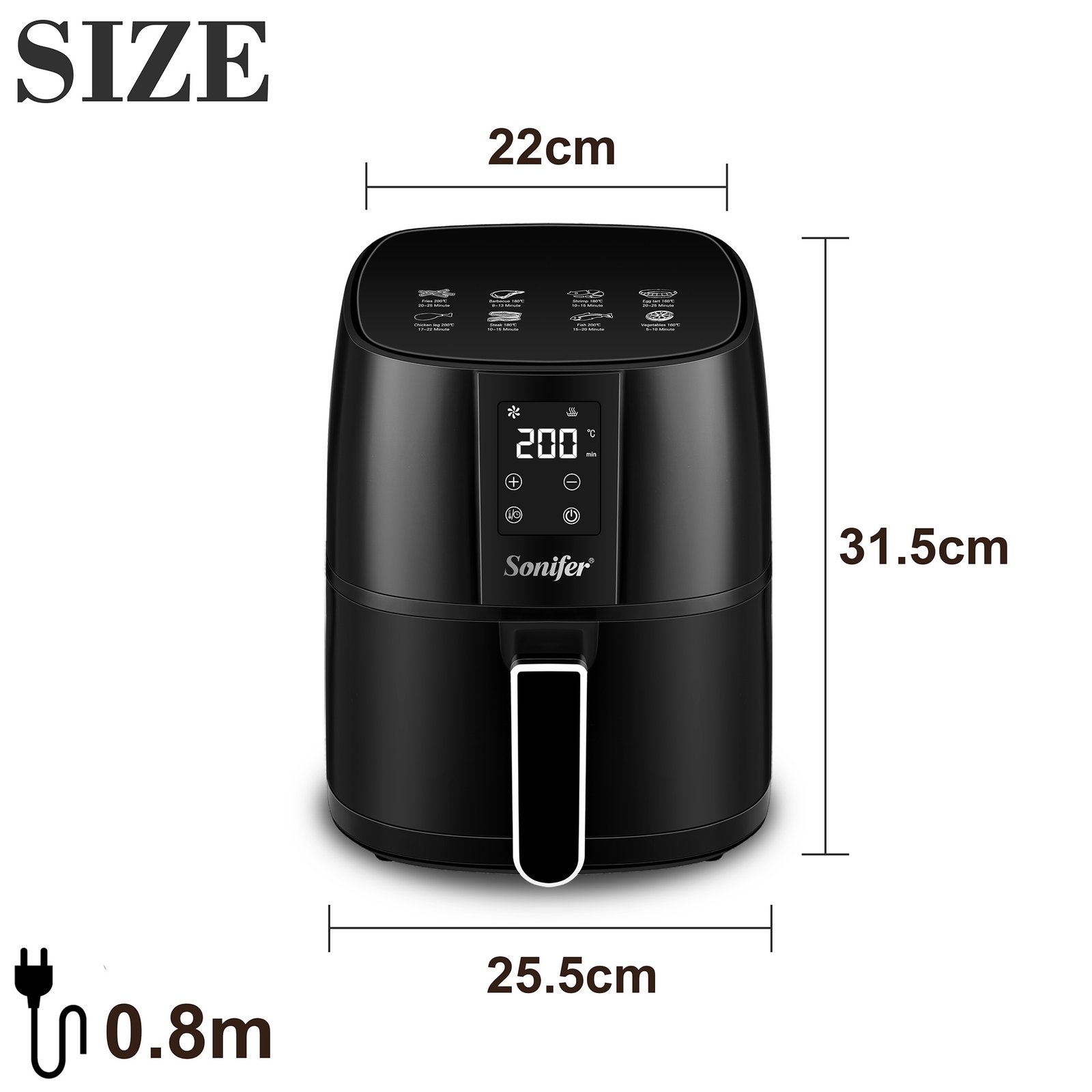 (Air Fryer) اير فراير سونيفر 4.2 لتر SF-1010 - الصورة 3