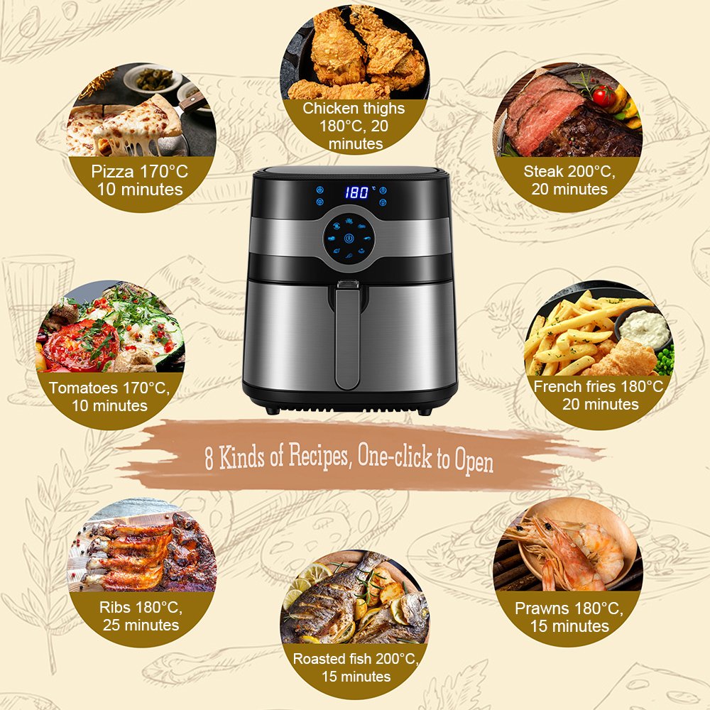 (Air Fryer) اير فراير سونيفر 8 لتر SF-1031 - الصورة 4
