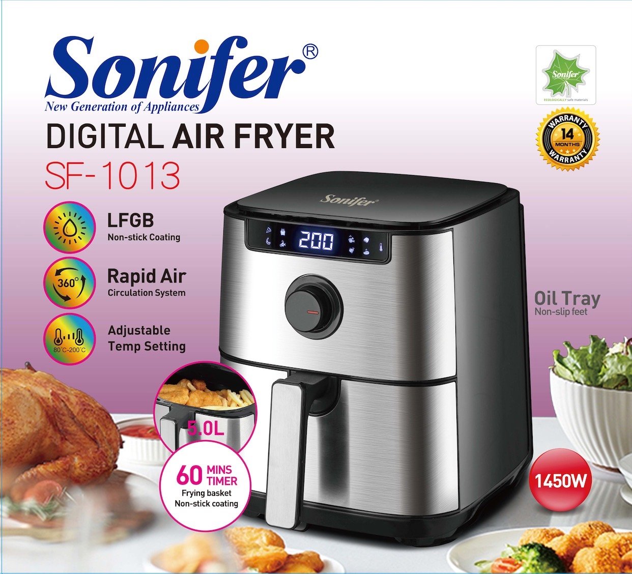 (Air Fryer) اير فراير سونيفر 5 لتر SF-1013