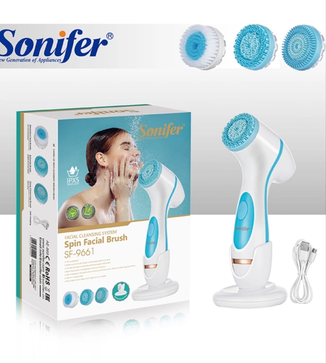 فرشاه تنظيف وتدليك الوجه الدوارهsf-9661
