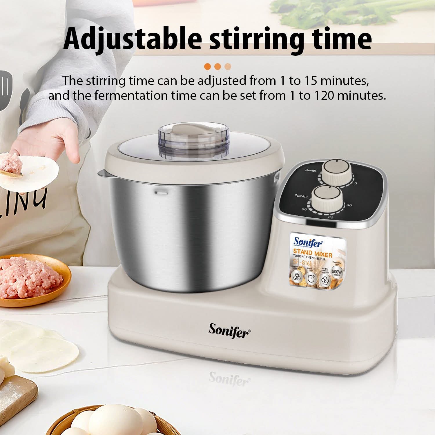 (Stand Mixer) عجان كهربائي سونيفر 5 لتر SF-8161 - الصورة 4